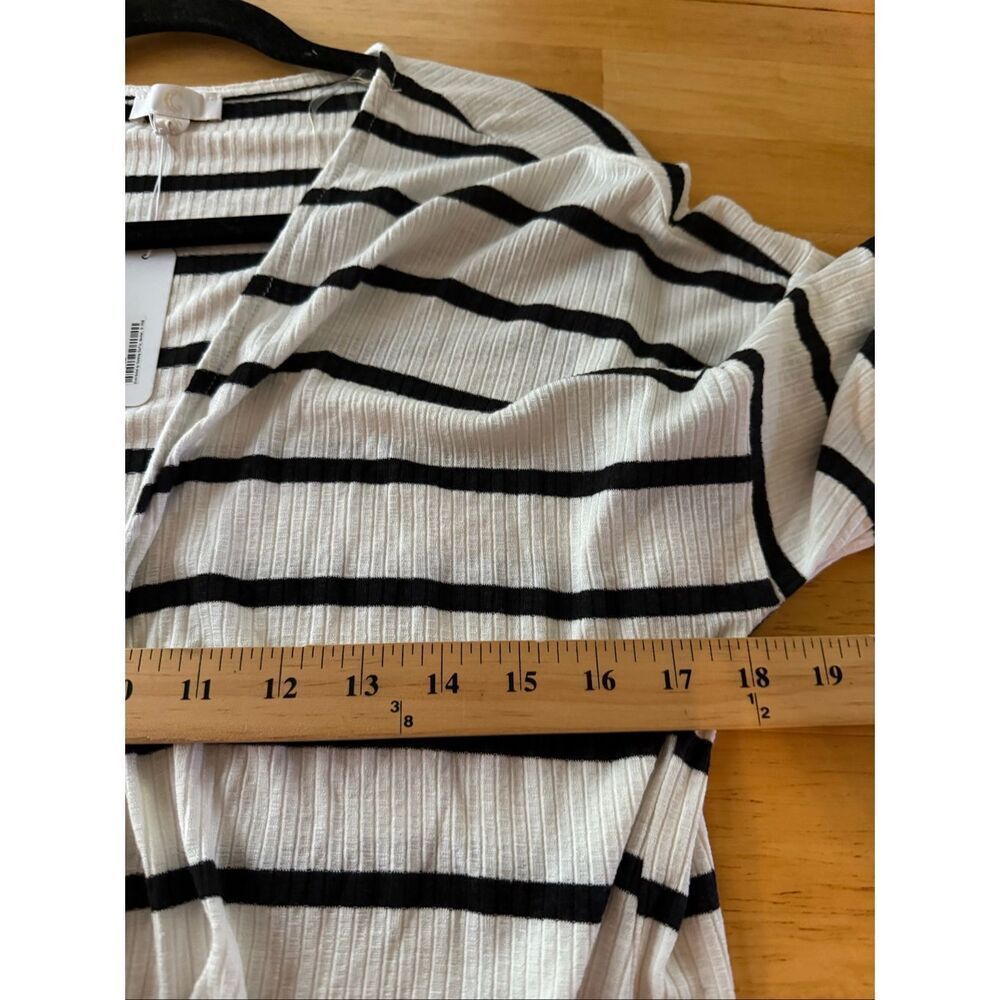 Cato Black White Striped Tie Front Cardigan Top Size S NWT - Picture 7 of 11